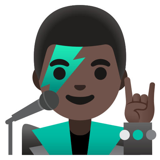 Man Singer with Dark Skin Tone Free Open-Source SVG Icon (Noto Emoji)