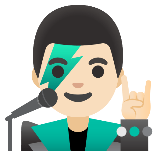 Light Skin Tone Male Singer Free Open-Source SVG Icon (Noto Emoji)