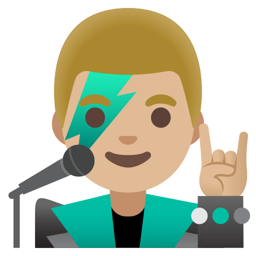 Medium Light Skin Tone Male Singer (Noto Emoji) Free Open-Source SVG Icon (Noto Emoji)