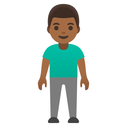 Man Standing with Medium Dark Skin Tone (Noto Emoji) Free Open-Source SVG Icon (Noto Emoji)