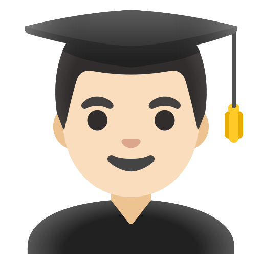 Light Skin Tone Male Student Free Open-Source SVG Icon (Noto Emoji)