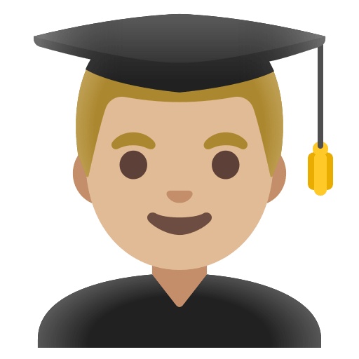 Medium-Light Skin Tone Male Student Free Open-Source SVG Icon (Noto Emoji)