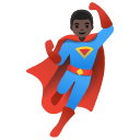 Dark Skin Tone Superhero Man (Noto Emoji) Free Open-Source SVG Icon