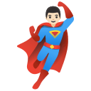 Light Skin Tone Male Superhero (Noto Emoji) Free Open-Source SVG Icon