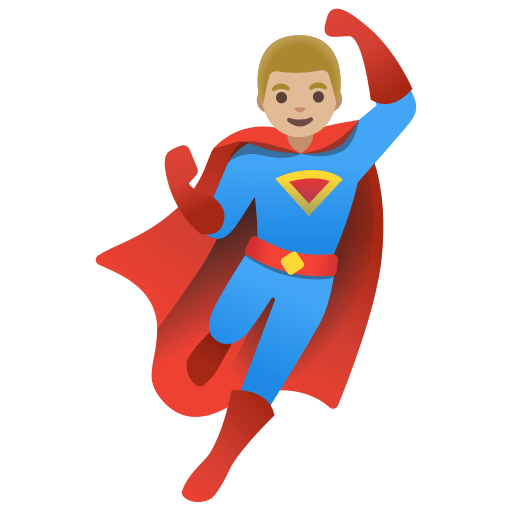 Medium-Light Skin Tone Superhero Man (Noto Emoji) Free Open-Source SVG Icon (Noto Emoji)