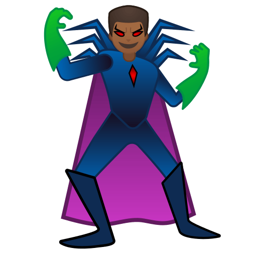 Medium Dark Skin Tone Supervillain Man (Noto Emoji) Free Open-Source SVG Icon (Noto Emoji)