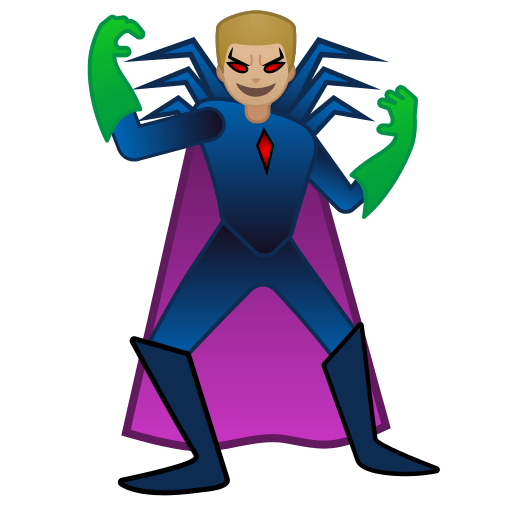 Medium Light Skin Tone Male Supervillain (Noto Emoji) Free Open-Source SVG Icon (Noto Emoji)