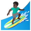 Man Surfing with Dark Skin Tone (Noto Emoji) Free Open-Source SVG Icon