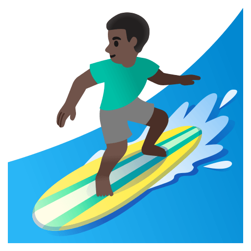 Man Surfing with Dark Skin Tone (Noto Emoji) Free Open-Source SVG Icon (Noto Emoji)