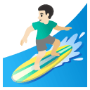 Man Surfing with Light Skin Tone (Noto Emoji) Free Open-Source SVG Icon