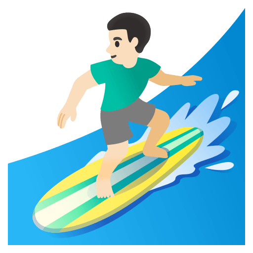 Man Surfing with Light Skin Tone (Noto Emoji) Free Open-Source SVG Icon (Noto Emoji)