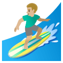 Man Surfing with Medium Light Skin Tone (Noto Emoji) Free Open-Source SVG Icon