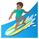 Man Surfing with Medium Skin Tone (Noto Emoji) Free Open-Source SVG Icon