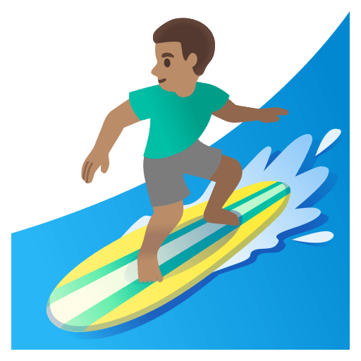 Man Surfing with Medium Skin Tone (Noto Emoji) Free Open-Source SVG Icon (Noto Emoji)