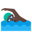 Man Swimming with Dark Skin Tone (Noto Emoji) Free Open-Source SVG Icon