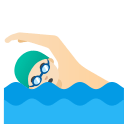 Man Swimming with Light Skin Tone (Noto Emoji) Free Open-Source SVG Icon