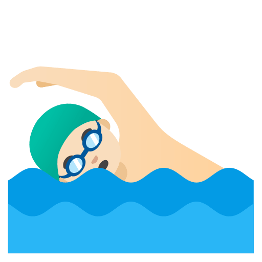 Man Swimming with Light Skin Tone (Noto Emoji) Free Open-Source SVG Icon (Noto Emoji)