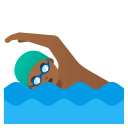 Man Swimming with Medium Dark Skin Tone (Noto Emoji) Free Open-Source SVG Icon