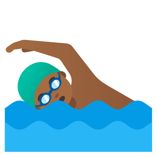 Man Swimming with Medium Dark Skin Tone (Noto Emoji) Free Open-Source SVG Icon (Noto Emoji)