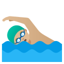 Man Swimming with Medium-Light Skin Tone Free Open-Source SVG Icon