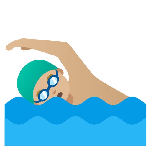 Man Swimming with Medium-Light Skin Tone Free Open-Source SVG Icon (Noto Emoji)