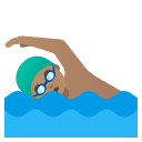 Man Swimming with Medium Skin Tone (Noto Emoji) Free Open-Source SVG Icon