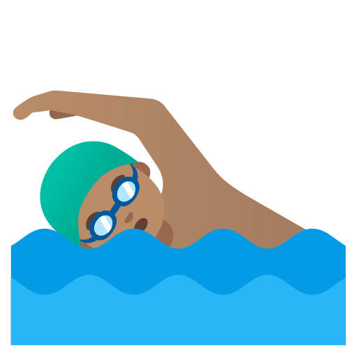 Man Swimming with Medium Skin Tone (Noto Emoji) Free Open-Source SVG Icon (Noto Emoji)