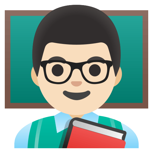 Light Skin Tone Male Teacher Free Open-Source SVG Icon (Noto Emoji)