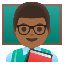 Medium Dark Skin Tone Male Teacher (Noto Emoji) Free Open-Source SVG Icon