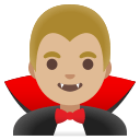 Medium-Light Skin Tone Male Vampire (Noto Emoji) Free Open-Source SVG Icon