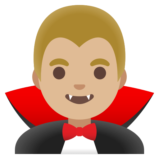 Medium-Light Skin Tone Male Vampire (Noto Emoji) Free Open-Source SVG Icon (Noto Emoji)