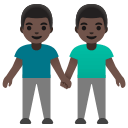 Men Holding Hands with Dark Skin Tone (Noto Emoji) Free Open-Source SVG Icon