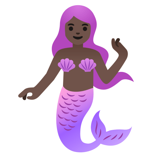 Dark Skin Tone Mermaid (Noto Emoji) Free Open-Source SVG Icon (Noto Emoji)