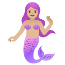 Medium Light Skin Tone Mermaid (Noto Emoji) Free Open-Source SVG Icon