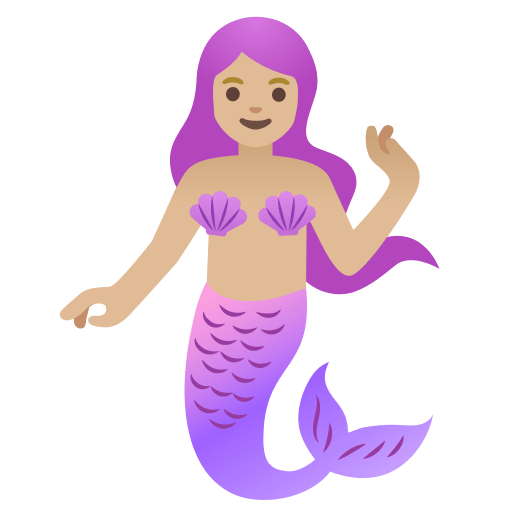 Medium Light Skin Tone Mermaid (Noto Emoji) Free Open-Source SVG Icon (Noto Emoji)