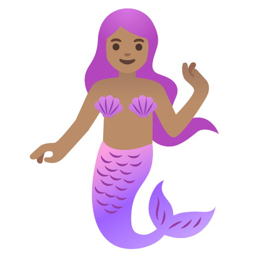 Mermaid with Medium Skin Tone (Noto Emoji) Free Open-Source SVG Icon (Noto Emoji)