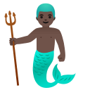 Merman with Dark Skin Tone Free Open-Source SVG Icon