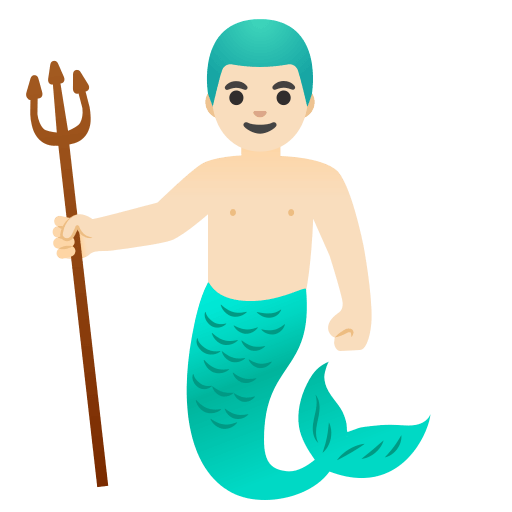 Merman with Light Skin Tone (Noto Emoji) Free Open-Source SVG Icon (Noto Emoji)