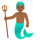 Merman with Medium Dark Skin Tone (Noto Emoji) Free Open-Source SVG Icon