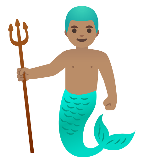 Merman with Medium Skin Tone (Noto Emoji) Free Open-Source SVG Icon (Noto Emoji)