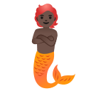 Merperson with Dark Skin Tone (Noto Emoji) Free Open-Source SVG Icon