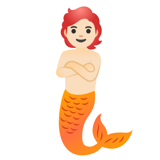 Merperson with Light Skin Tone (Noto Emoji) Free Open-Source SVG Icon (Noto Emoji)