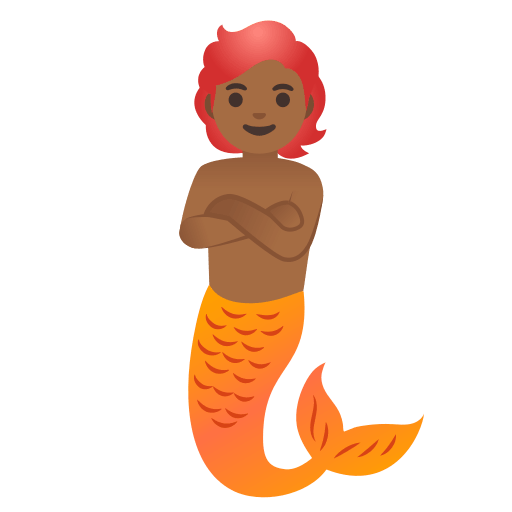 Merperson with Medium Dark Skin Tone Free Open-Source SVG Icon (Noto Emoji)