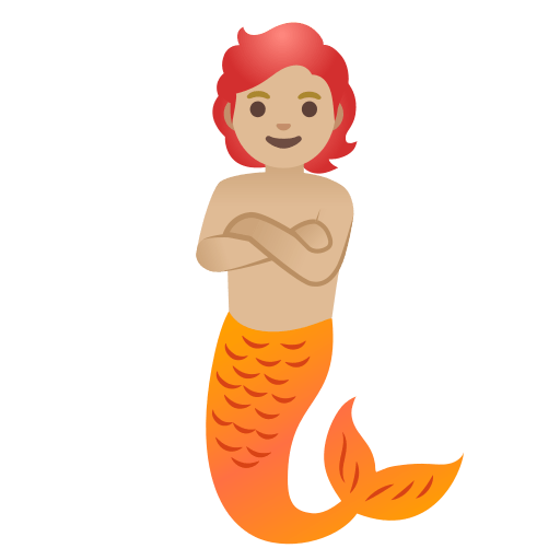 Merperson with Medium-Light Skin Tone (Noto Emoji) Free Open-Source SVG Icon (Noto Emoji)