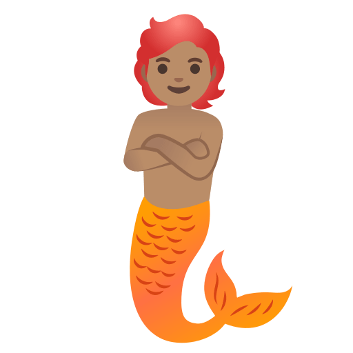 Merperson with Medium Skin Tone (Noto Emoji) Free Open-Source SVG Icon (Noto Emoji)