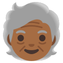 Older Person with Medium Dark Skin Tone (Noto Emoji) Free Open-Source SVG Icon