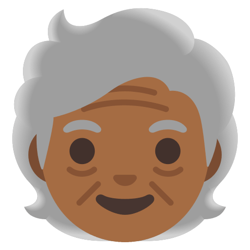 Older Person with Medium Dark Skin Tone (Noto Emoji) Free Open-Source SVG Icon (Noto Emoji)