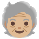 Older Person with Medium-Light Skin Tone (Noto Emoji) Free Open-Source SVG Icon