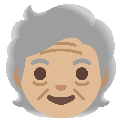 Older Person with Medium-Light Skin Tone (Noto Emoji) Free Open-Source SVG Icon (Noto Emoji)