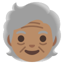 Older Person with Medium Skin Tone (Noto Emoji) Free Open-Source SVG Icon